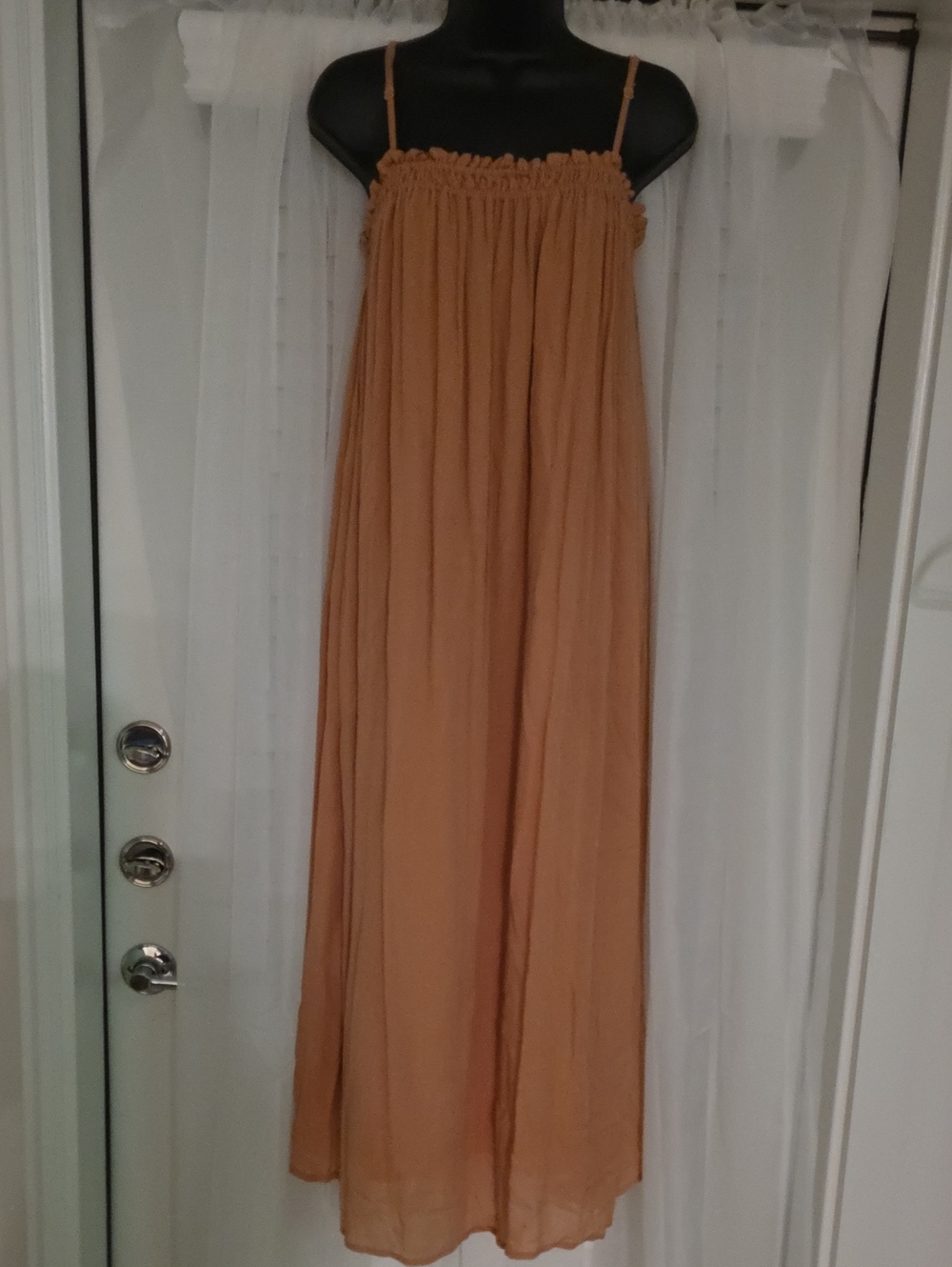 Wishlist Apparel Cream Peach Maxi Dress with Pockets M/L NWT